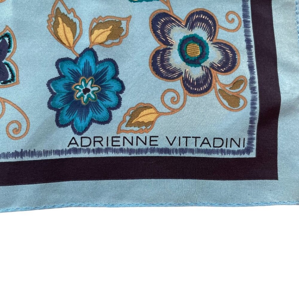 Adrienne Vittadini Floral Square Scarf Women's Retro Heritage Classic Boho - Picture 3 of 4